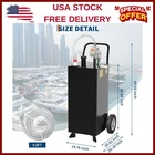 30 Gallon Fuel Gas Caddy W/Wheels & Manual Transfer Pump 9.8ft Hose for Car Boat