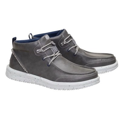 Hey Dude Bradley Chukka Classic Comfort Easy On Boots Men\'s 12 Gray Leather Hey Dude Mens Bradley Charcoal Grey Boots Shoes Size 11  main image 3