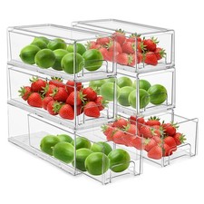 Sorbus Fridge Drawers - Clear Stackable Pull Out Refrigerator Organizer Bins