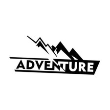 2pc Adventure Vinyl Decals 7.87"x3.15" for Car Door, Window, Bumper, Black