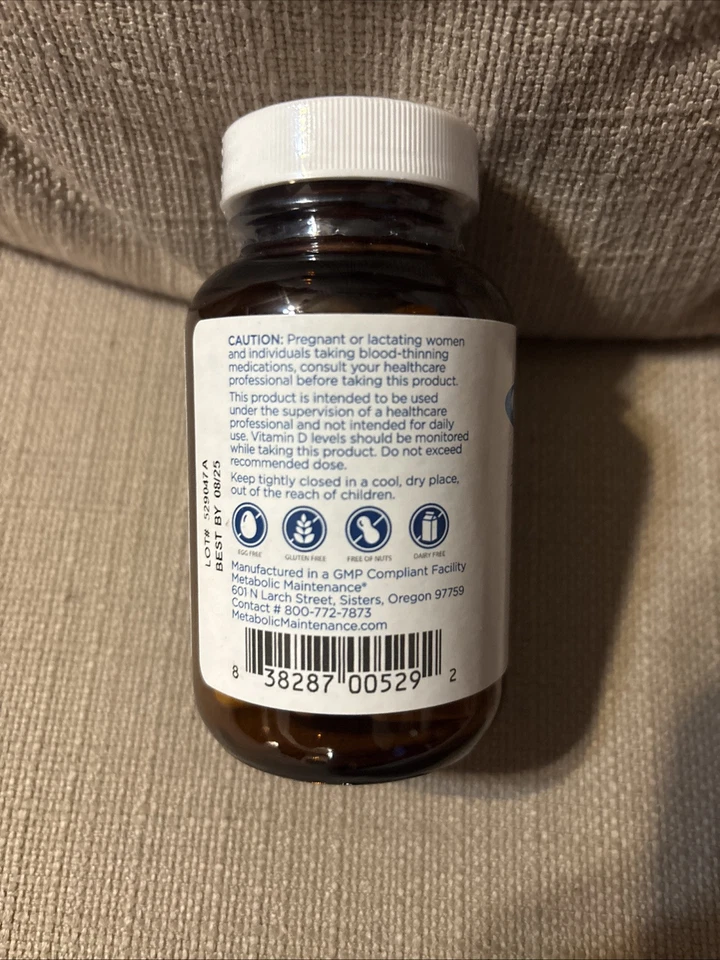 Vitamina D-3 25.000 UI 60 Cápsulas Mantenimiento Metabólico - FRESCO - Caducidad 08/2025 Foto 4 de 4