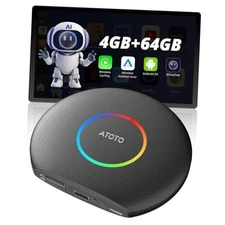 CB6 CarPlay AI Box & Android AI Box, Wireless CarPlay/Android Auto 4G+64G Black