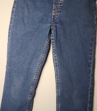 H M Girls Slim Fit Jeans Blue Size 7 Years Denim Button Zip Stretch