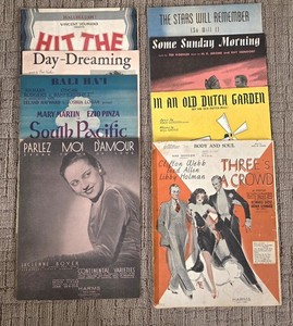 Vintage 1930s 1940s Sheet Music Harms Incorporated New York Mixed Lot Of 8