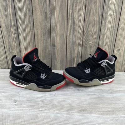 Jordan 4 Retro Bred Black/Fire Red Cement 2019 Shoes Sneakers Size: 5.5Y