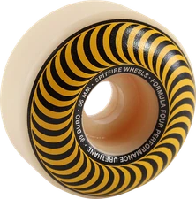 SPITFIRE F4 99a CLASSIC SWIRL 55mm WHT W/YELLOW WHEELS SET