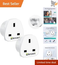 UK to US Travel Plug Adapter 2 Pack Grounded Compatible with G Type Devices