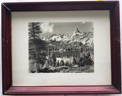 Vintage Stephen H Willard B&W Photo Lake George Sierra Nevada Mountains Framed