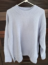 Aerie Knit Oversized Pullover Crew Neck Sweater Blue Long Sleeve Size S