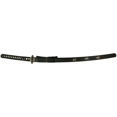 Stunning 41.5-Inch Samurai Sword - Hand-Carved Bushido Code on Black Scabbard