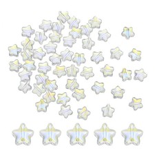 100 Pcs 8mm Crystal Star Beads, Glass Spacers Bead, Clear