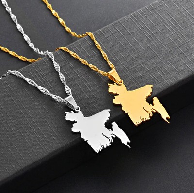 Bangladesh Map Pendant Necklace
