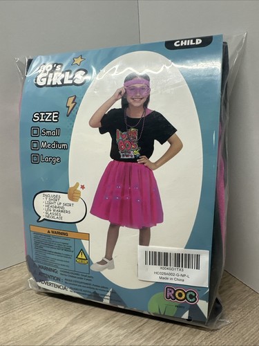 ROC Party Totally Awesome 80's Retro Fun, Halloween Girl Costume, Child Large