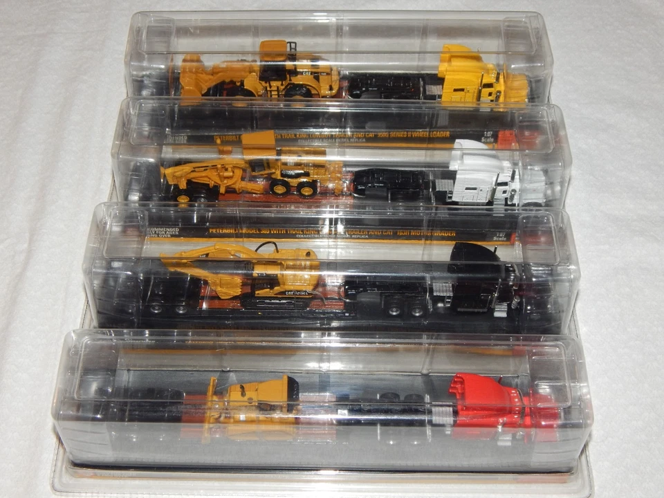 NORSCOT Peterbilt Model 389 w/Trail King Lowboy Trailer & CAT ~ Lot of 4 ~ NEW - Image 3 of 4