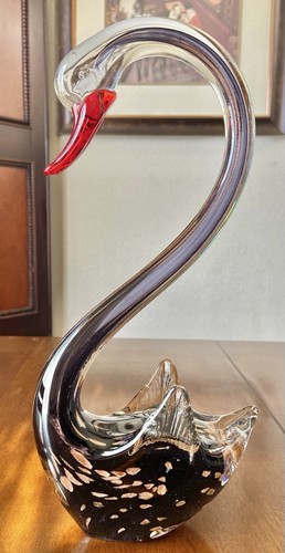 1 Paar 11 Zoll mundgeblasene Glas Schwäne Kunst Tischplatte Dekor Briefbeschwerer/Skulpturen - Bild 8 von 10