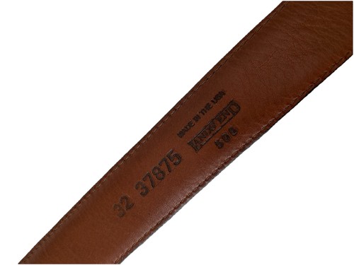 Lands’ End Cordovan Leather Belt with Brass Buckle – Size 32 – USA Made - Picture 7 of 9