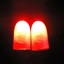 1 Pair Magic Glow Light-Up Thumb LED Fingers Close-Up Trick Soft Trick Red