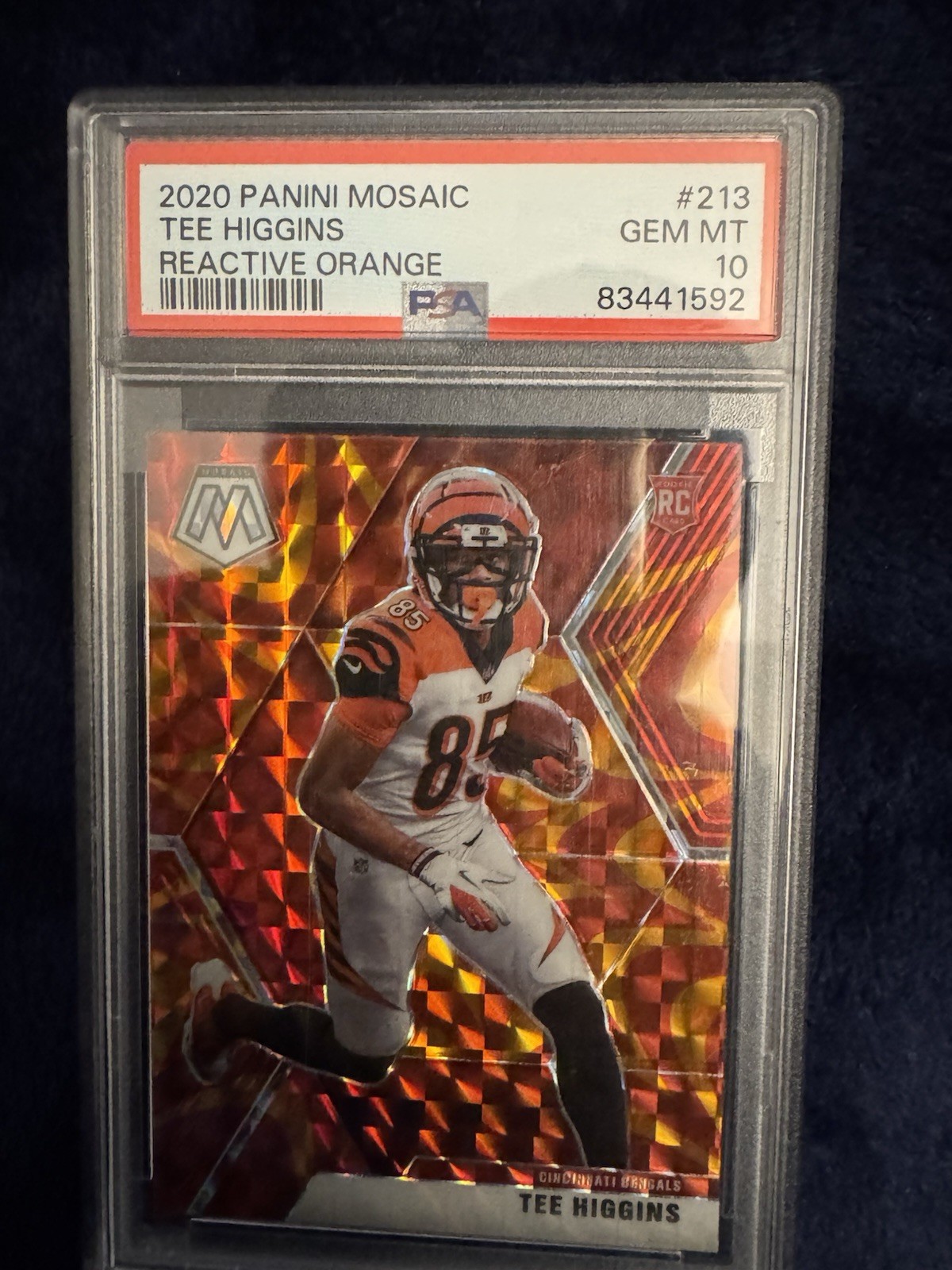 2020 Tee Higgins Panini Mosaic Orange Reactive Psa 10 view 1