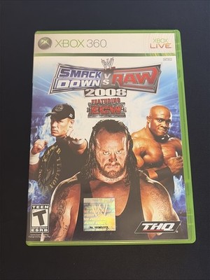 WWE Smackdown vs. Raw 2008 ECW, Xbox 360 Tested & Working W/ Manual