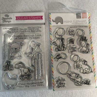 Lot Of 2 STAMP Sets My Favorite Things & Mama Elephant Child Baby Theme