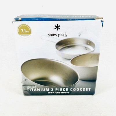 New Snow Peak Titanium 3 Piece Cook Set Camping Cookware Made in