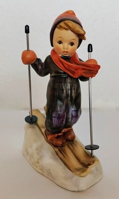 Goebel Hummel Figur  ''Ski Heil''  14 cm , Skistöcke aus Metall, 59  41