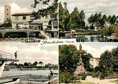 Beckum Westphalia Pond Swimming Pool Monument