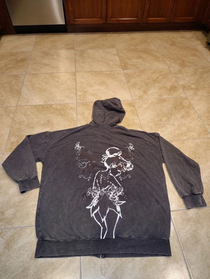 Disney Tinkerbell Fairy Graphic Full Zip Hoodie Size XXL Big Size Check Pictures - Image 4 of 4