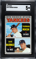 1970 Topps Thurman Munson Rookie SGC 5 EX Yankees Stars Dave McDonald #189
