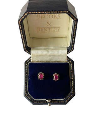 Rubin Ohrringe 9 kt Gold 0,70 kt Rubin Ohrstecker Goldohrringe