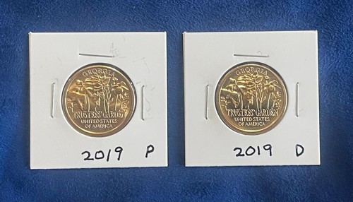2019 $1 Dollar American Innovation Georgia Trustees Garden 2 Coin Set