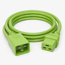 Heavy Duty Power Extension Cord IEC320 C20 to IEC320 C19 , Green-2/3/4/6/8/10ft
