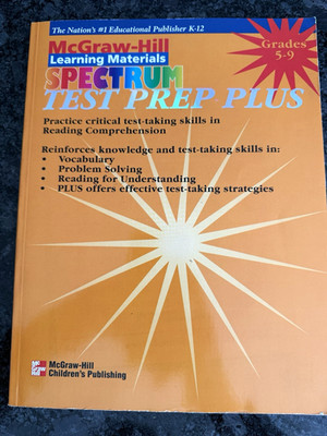 McGraw-Hill Spectrum Test Prep Plus Reading Comprehension Workbook Grades 5-9 PB