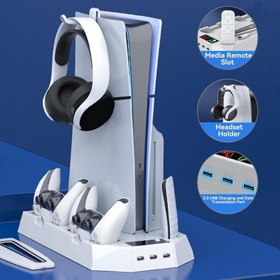 PS5 Slim Stand Cooling Fan,PS5 Controller Charging Station for Sony Playstation5