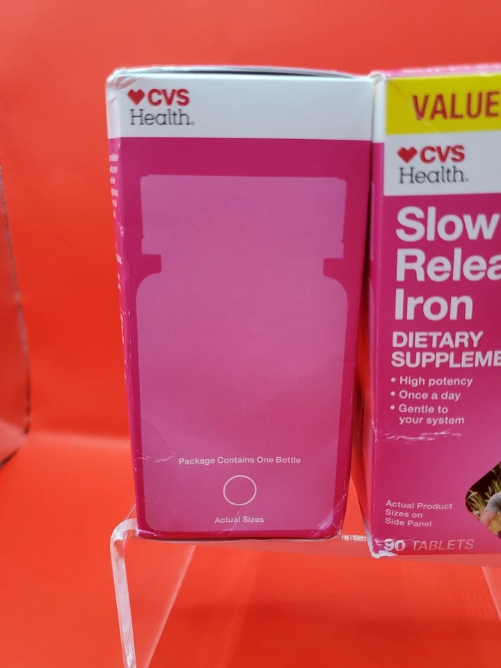 Paquete de 2 comprimidos suaves de hierro de liberación lenta CVS Health 90 quilates caducados 26/02 Foto 4 de 4