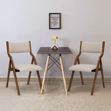 Ball Cast Modern Folding Chairs Folding Dining Room Chairs Set of 2, 18" Se...