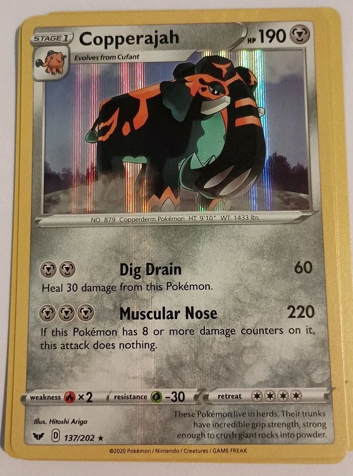 4x Copperajah Holo Rare - 137/202 - Sword & Shield Base Pokemon TCG 2020 NM 4x - Image 3 of 3