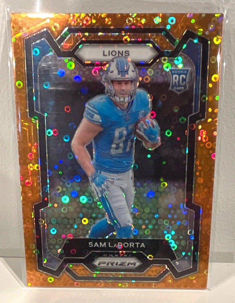 2023 Panini Prizm Rookies Sam LaPorta #332 Disco Prizm RC Detroit Lions