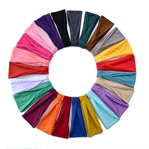 Damen Stirnband Turban Einfarbig Elastisch Haarbänder Yoga Haarband Mode - Bild 17 von 46