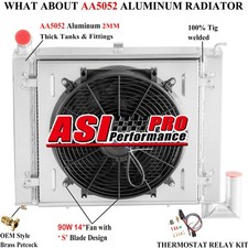 4 Row Aluminum Radiator Shroud Fan For 1963-72 Chevrolet Corvette 5.3l5.7l V8