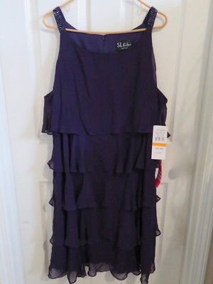New SL Fashions Layered Sheer Purple Mother of Bride Dress Formal Plus Size  24W | eBay