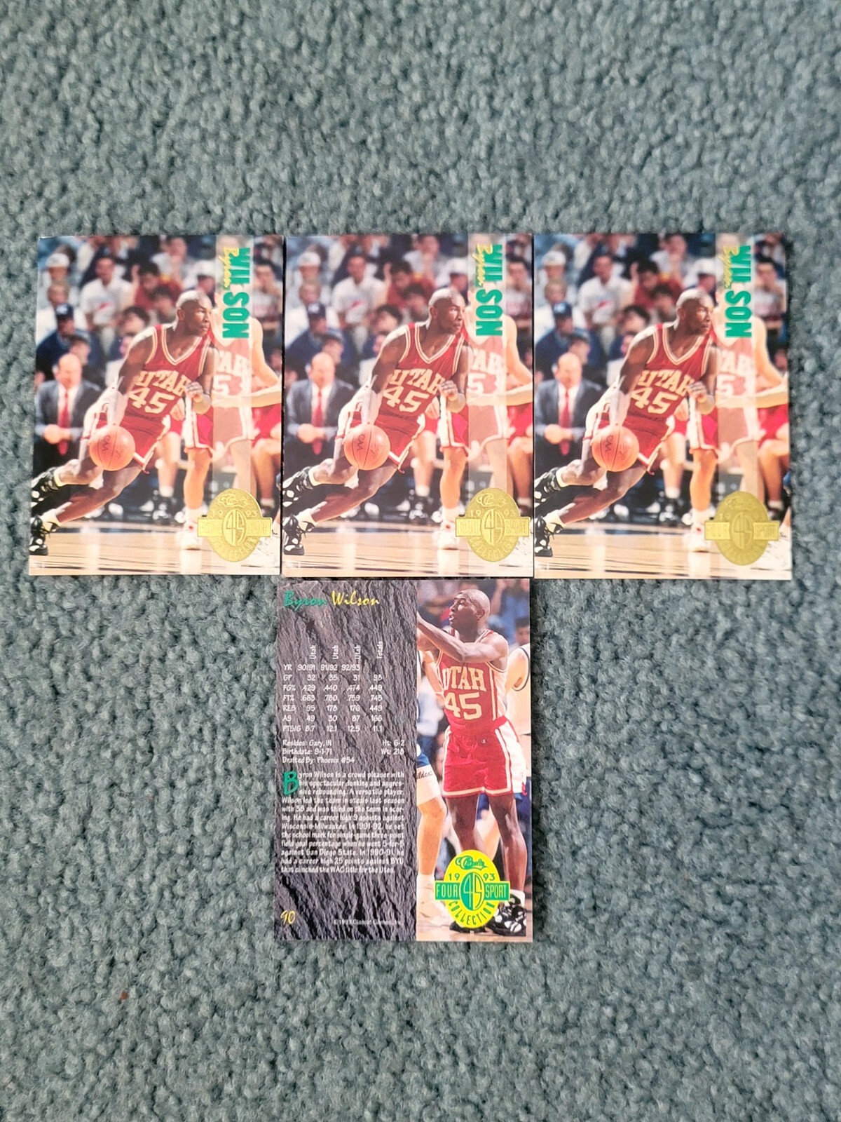 Byron Wilson (1993) Classic Four Sport Basketball Card Lot of approx 4 cards