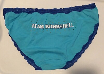 Cacique String Bikini Panties Size 22/24 Sexy Team Bombshell Lace Trim Cotton