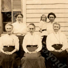 Wd2 Postcard  Early 1900's RPPC Serious / Smiling cute old Ladies 485a