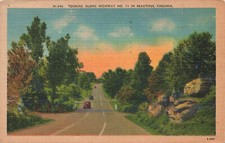 DRIVING ALONG SCENIC HIGHWAY 11 POSTCARD VA VIRGINIA 1940s