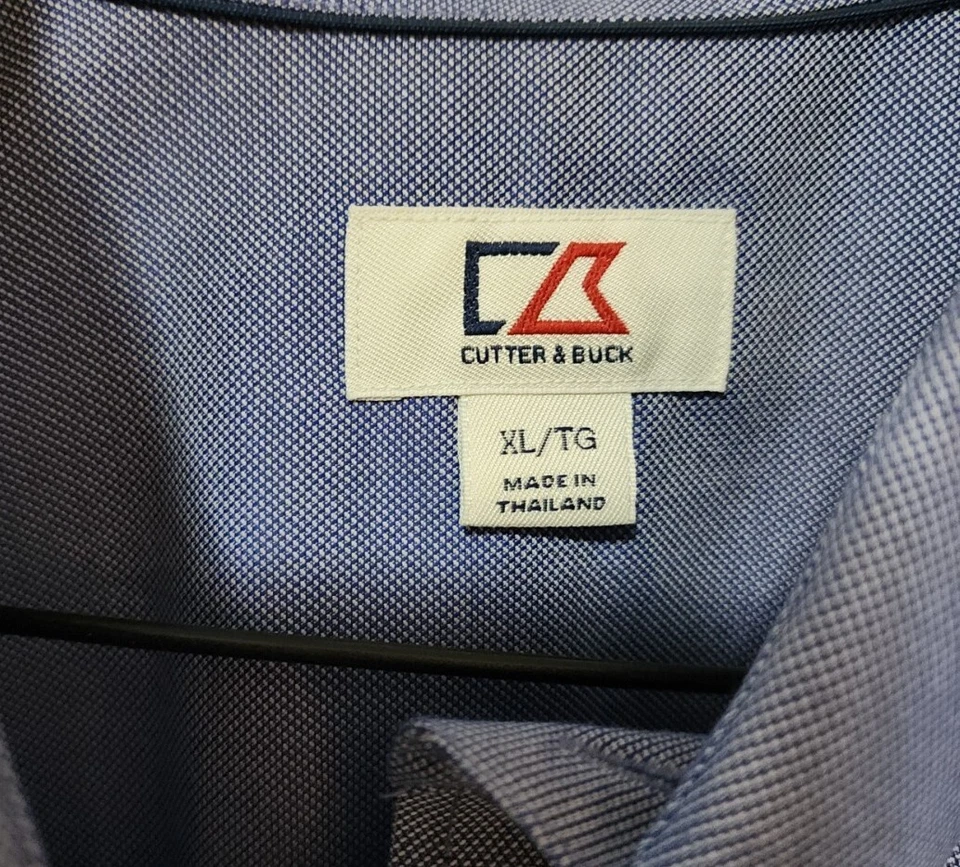Men's Cutter & Buck Direct Solutions Dress Shirt LS Button Up Blue Size XL - Image 4 of 4