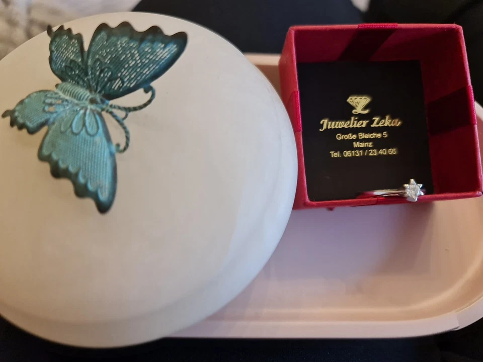 Verlobungsring Damen 585 Weißgold NP 350 - Bild 2 von 2