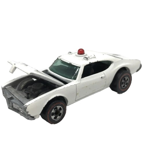 Hot Wheels Redline Police Cruiser 1973 White Red Light Open Hood Metal Hong Kong - Picture 1 of 12