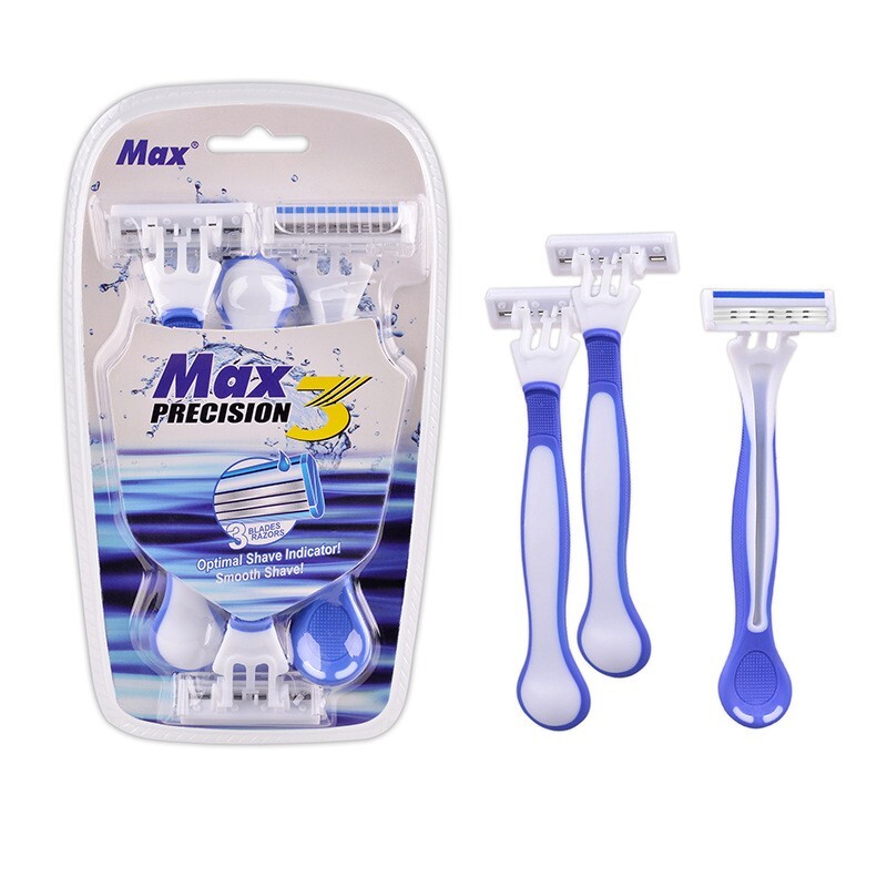 Plastic Disposable Razor Shaver Pack of 3 Lightweight Travel Grooming Razors