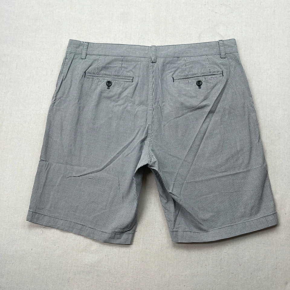 Мужские короткие шорты Banana Republic 36 цвет белый синий клетчатый Aiden Chino хлопок для гольфа 9 дюймов - Изображение 2 из 4